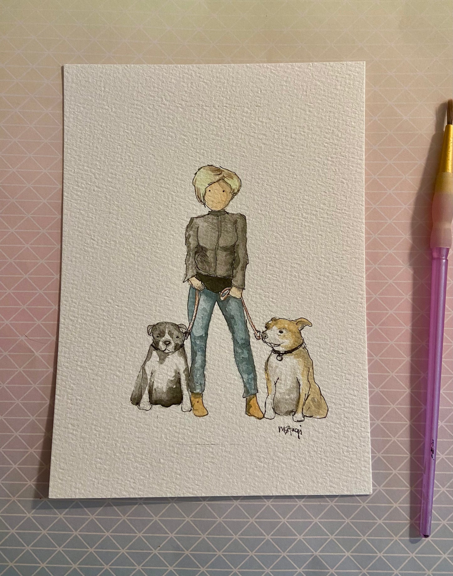 Custom Faceless Watercolor Illustration from Photo, hand painted illustration, Family Portrait, Personalized gift