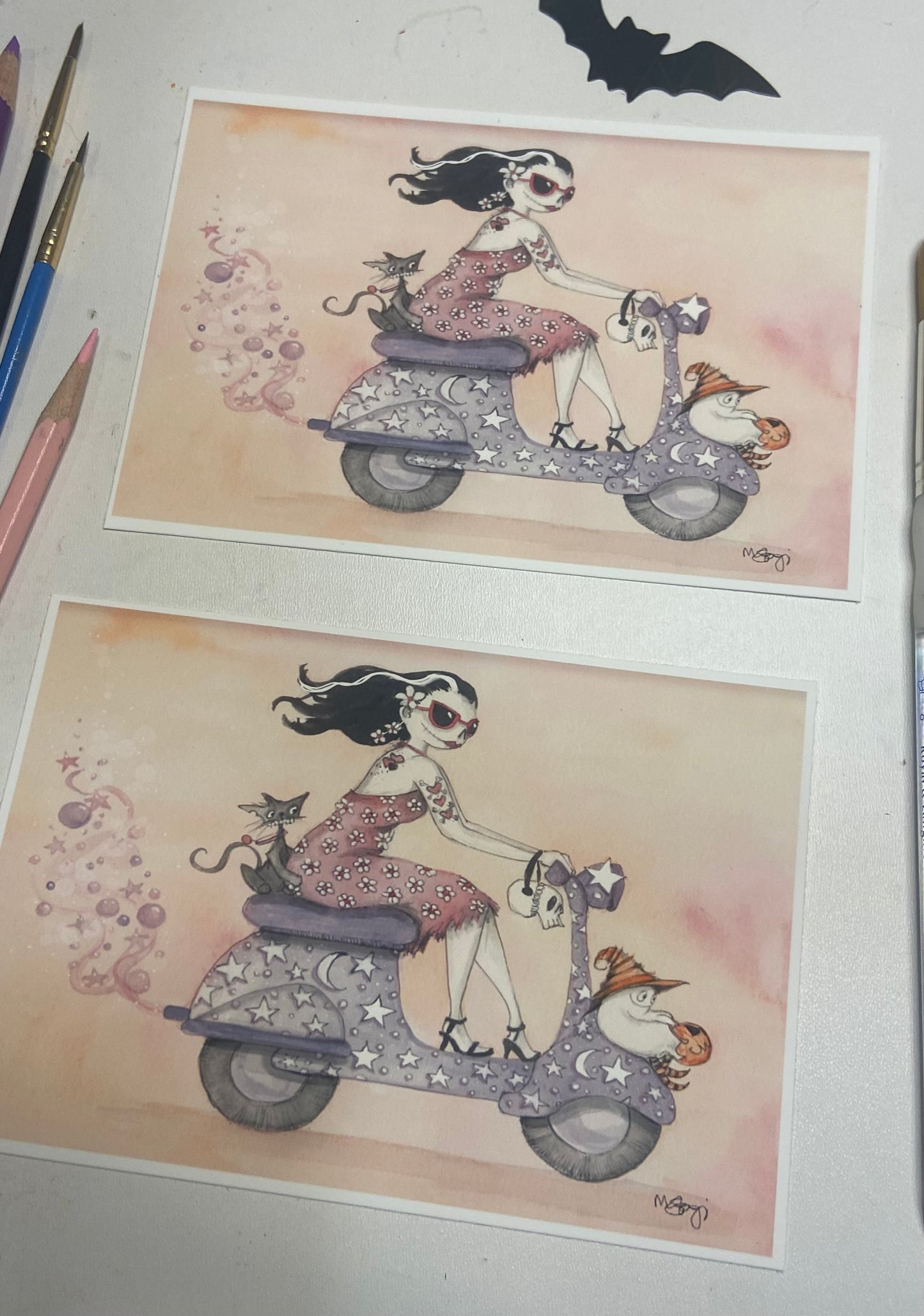 Boo Ride, Hot Ghoul Summer, Spooky Art Decor, Halloween Decor Witchy Friends, Summerween