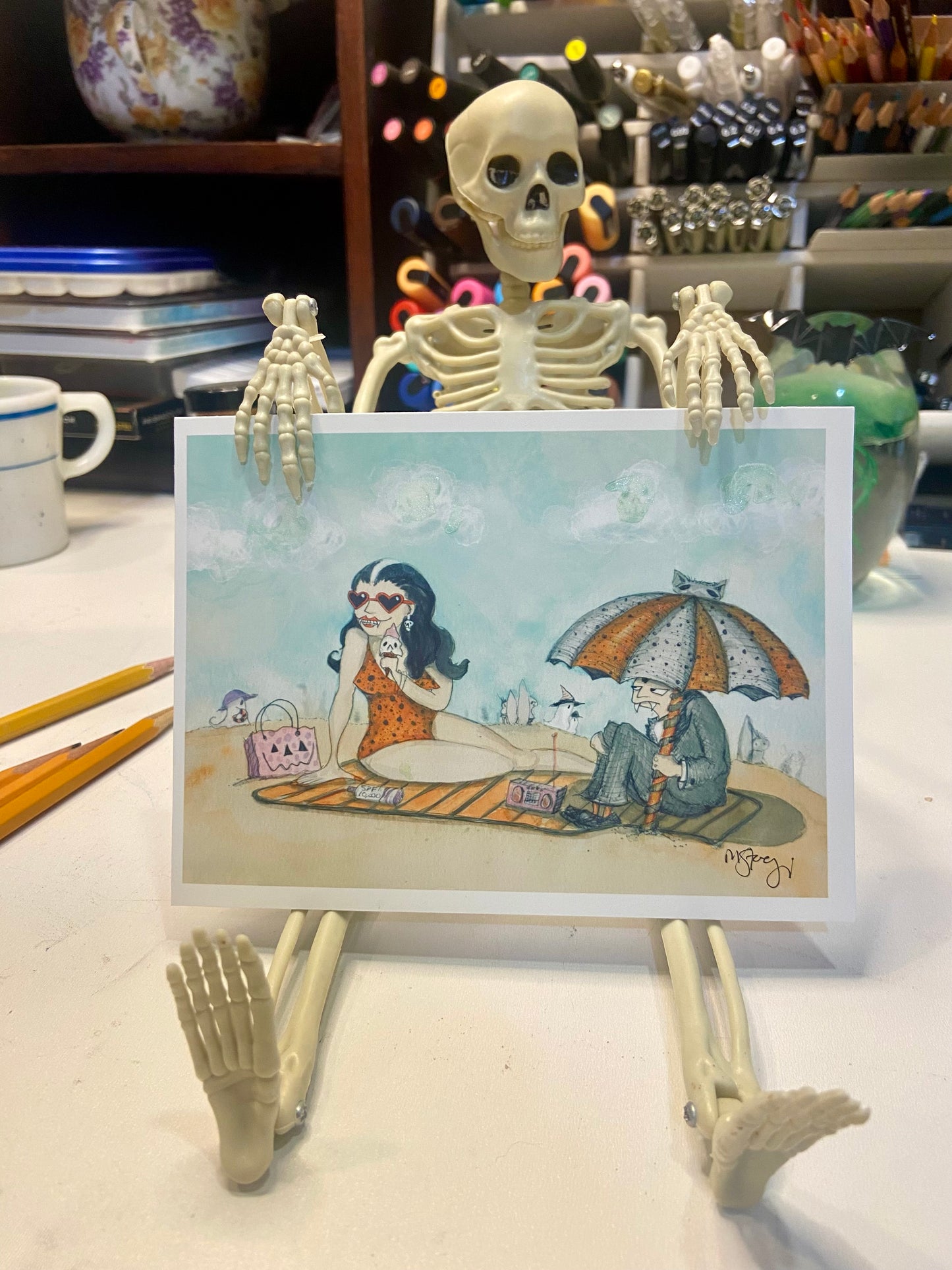 Noseferasun Print, Spooky Art Decor, Vampire Beach, Halloween Decor Witchy Friends, Summerween