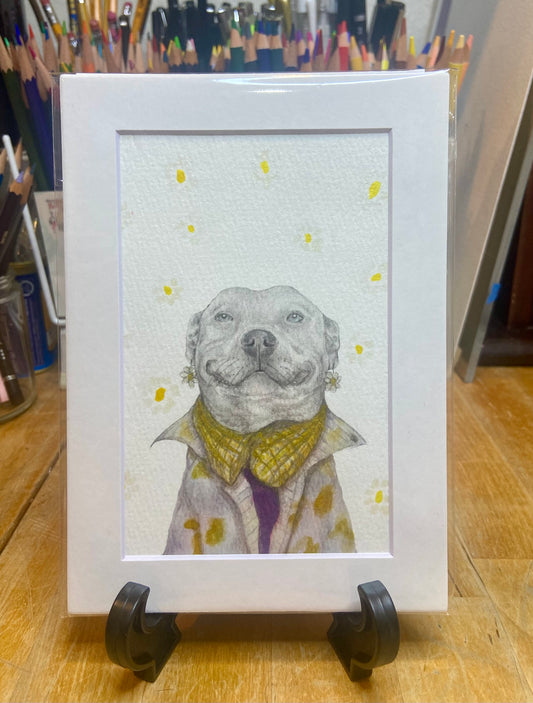 Goodest Girl embellished print, funny dog decor, dog owner, trendy dog art, handmade art