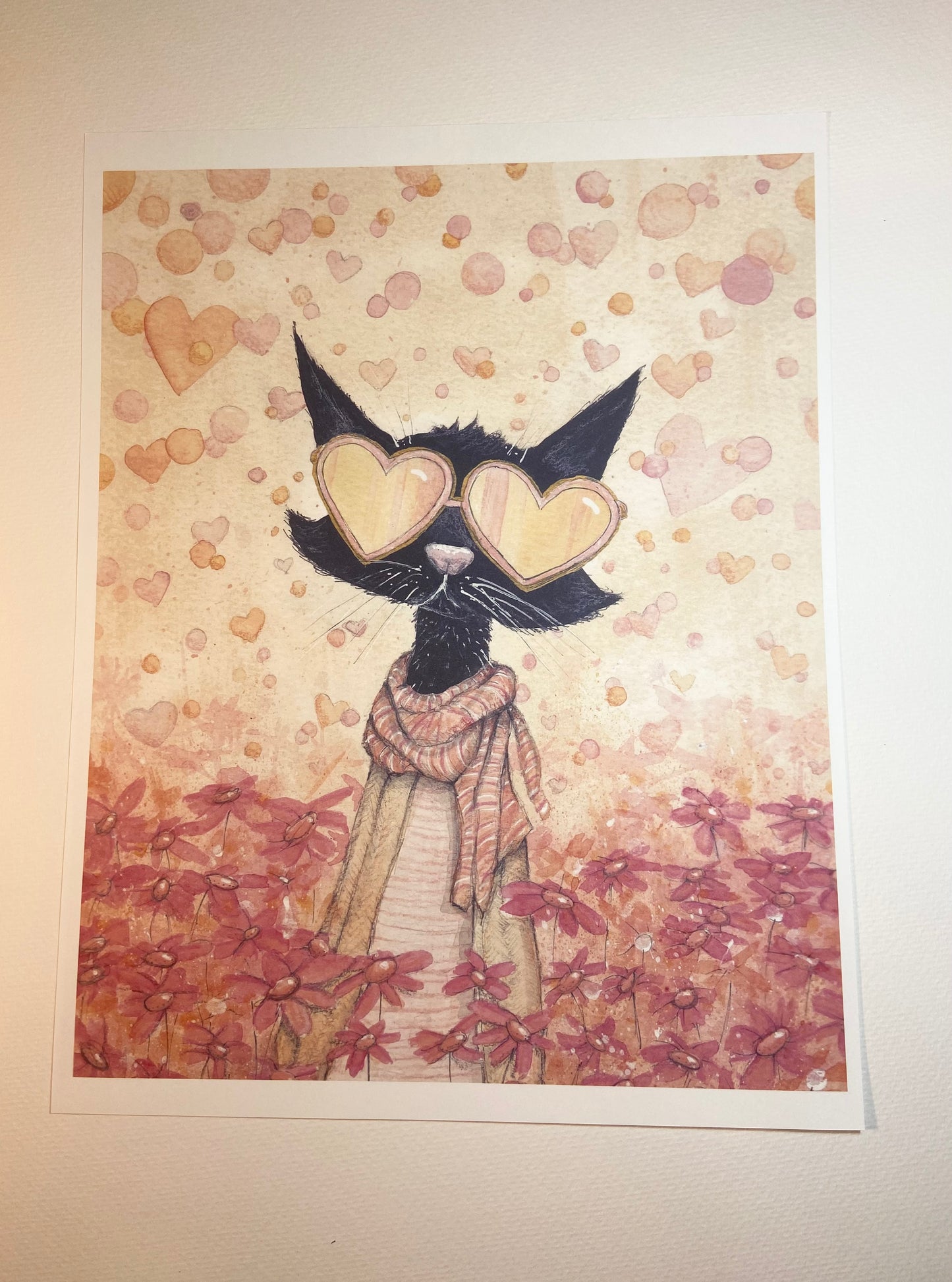 Halloween Kitty Prints Spooky Black Cat Art, Halloween Decor Spooky Fall Art