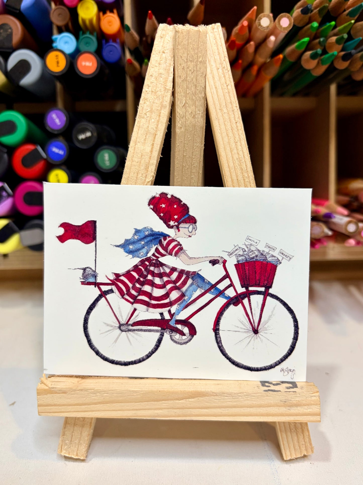 ACEO Limited Edition Prints - Liberty, Justice & Equality / Patriotic Patty 2.5 x 3.5 inch