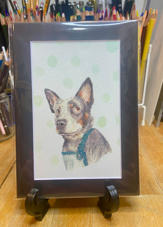 Shepard Dog embellished print, funny dog decor, dog owner, trendy dog art, handmade art