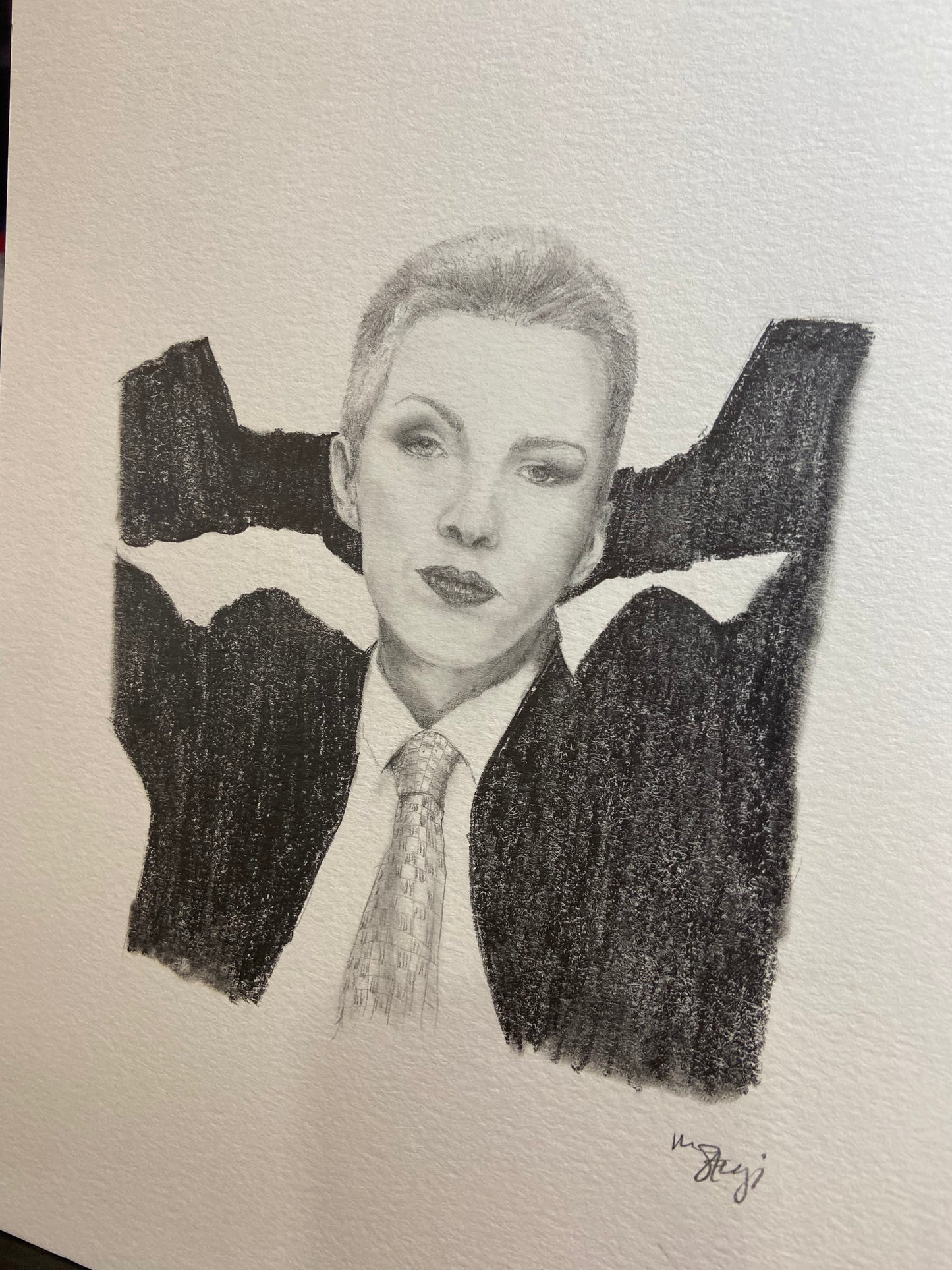 ORIGINAL- Pencil portrait fan art of Annie Lennox