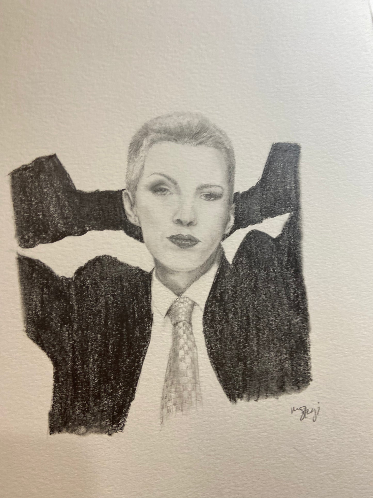 ORIGINAL- Pencil portrait fan art of Annie Lennox