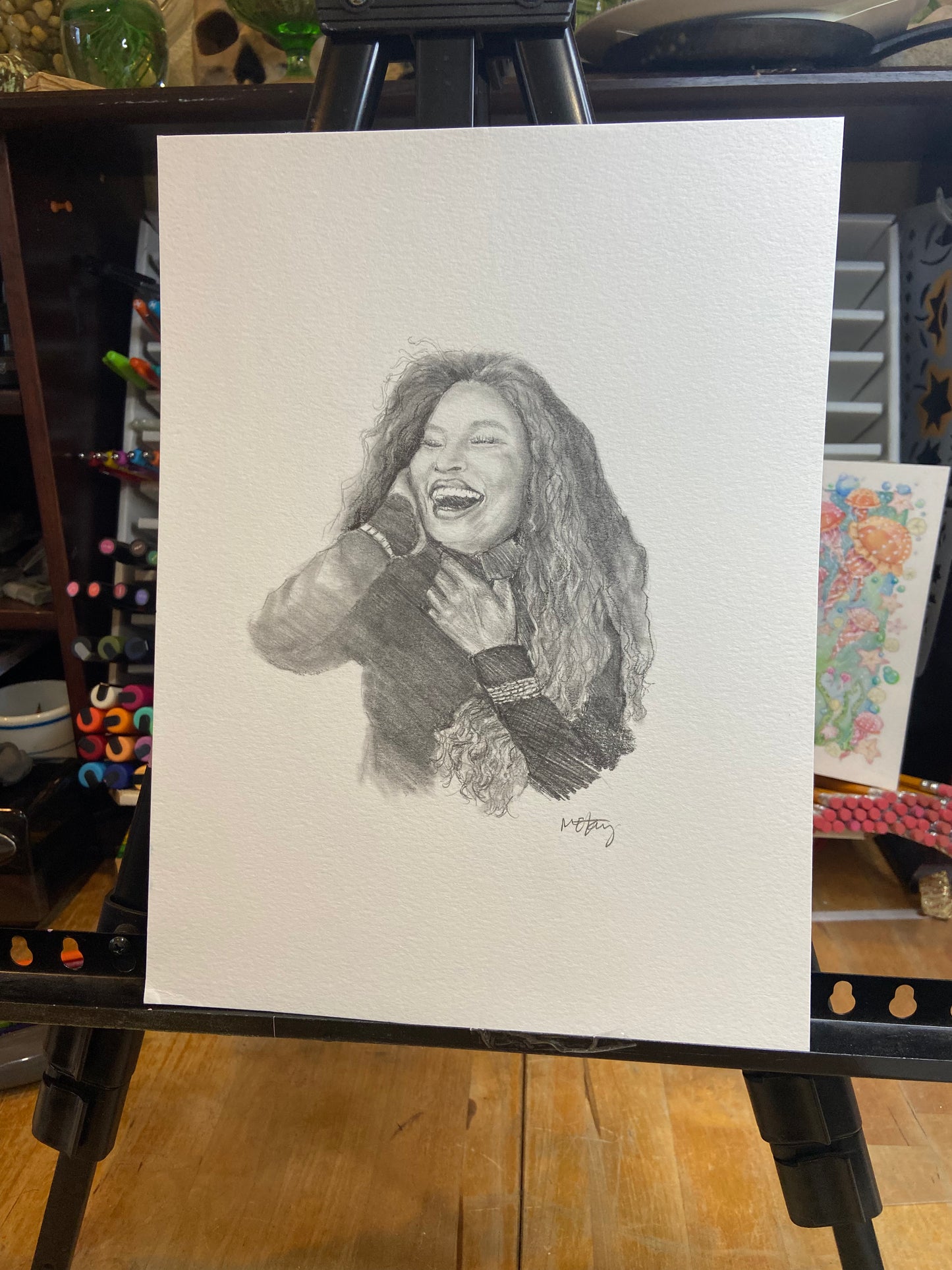 ORIGINAL- Pencil portrait fan art of Chaka Khan