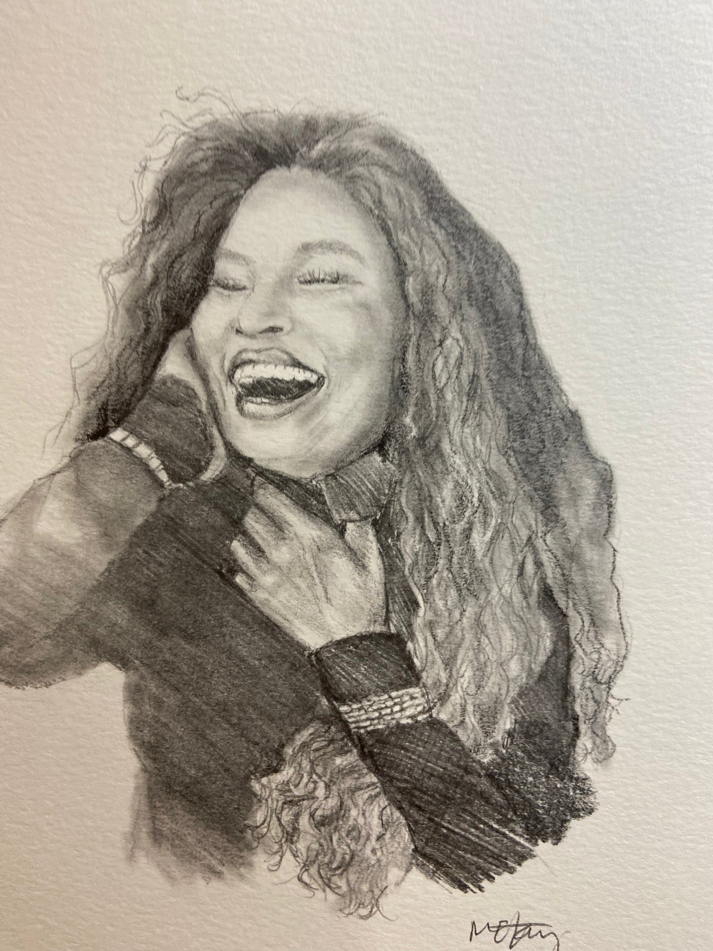 ORIGINAL- Pencil portrait fan art of Chaka Khan