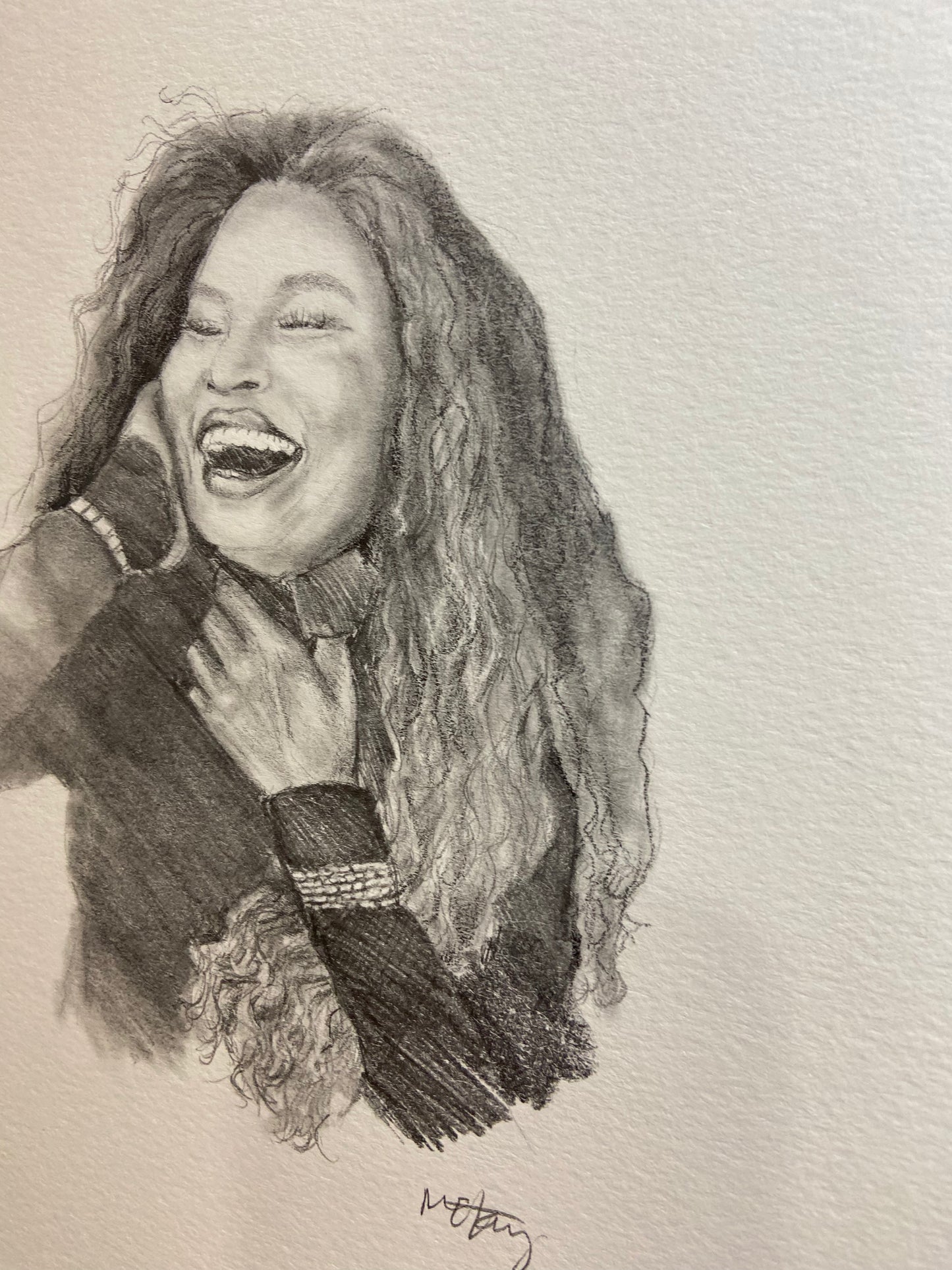 ORIGINAL- Pencil portrait fan art of Chaka Khan