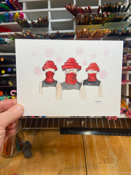 Devo Fan Art, Watercolor Art, music fan