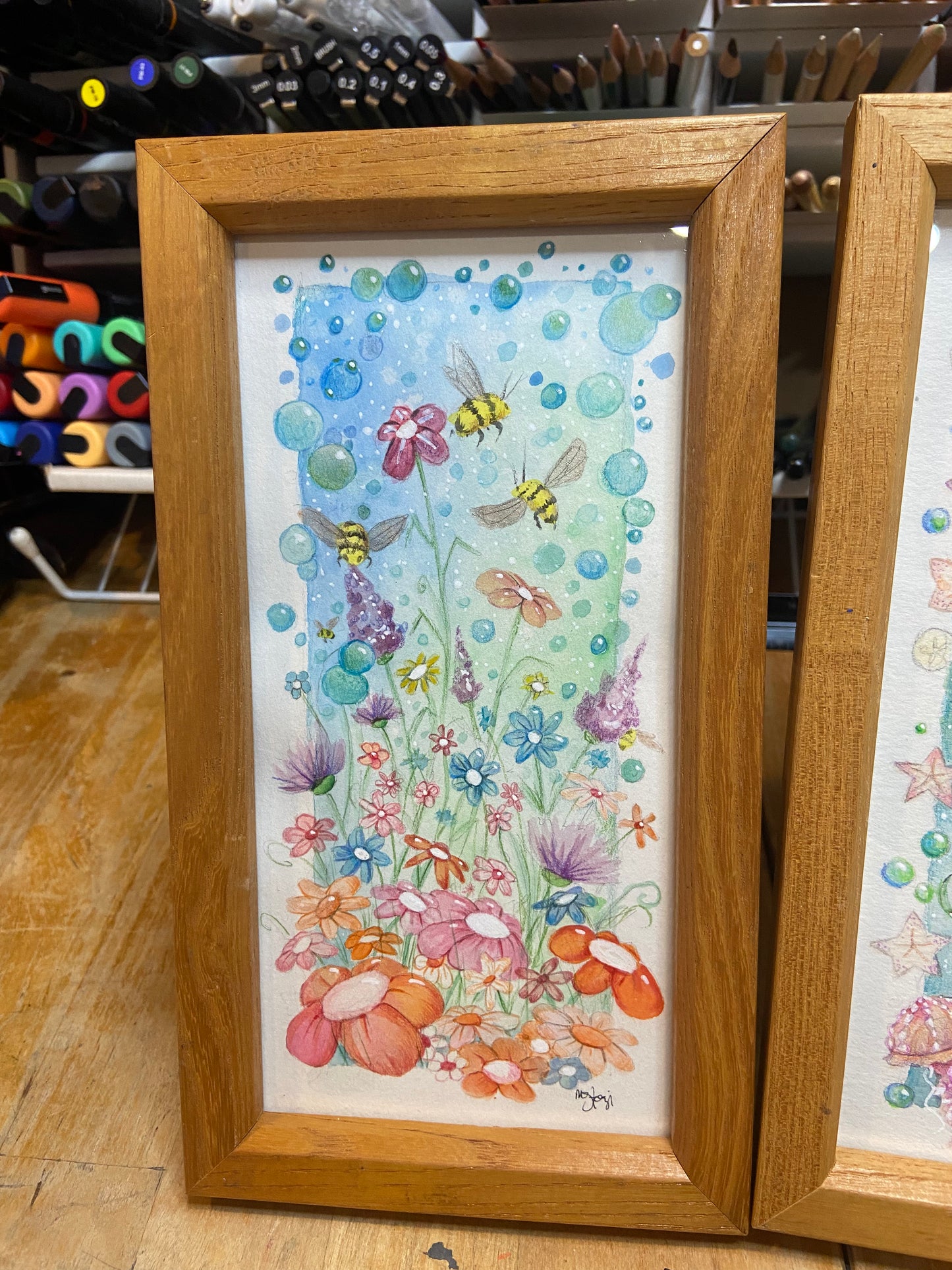 Land & Sea Watercolor Paintings, Original Sea Art, Flower Art, Spring Decor
