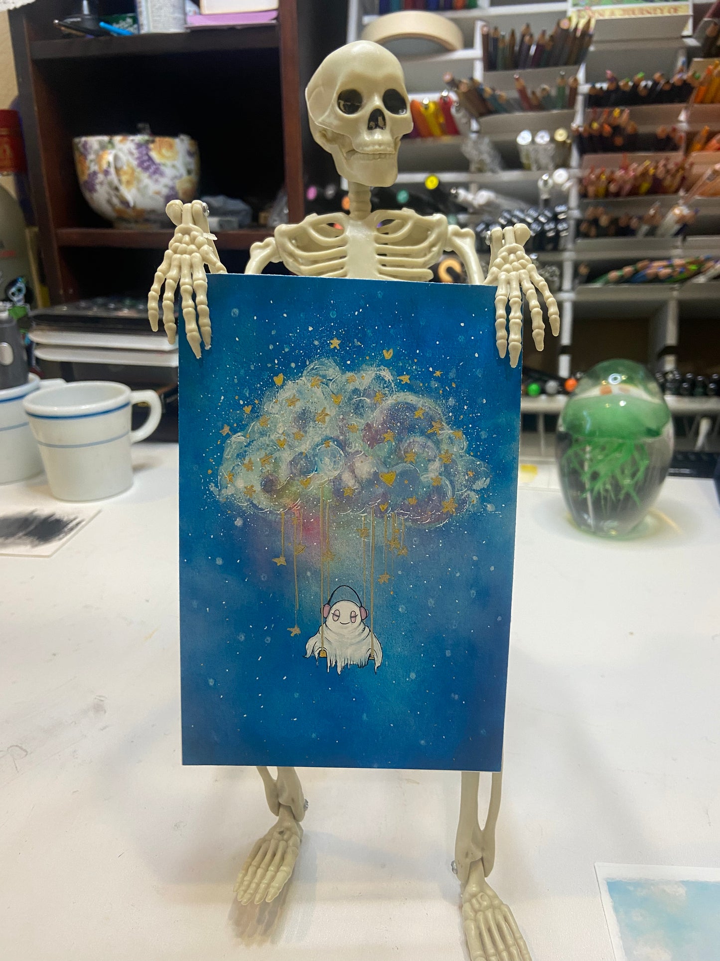 NEW! Haunting Beats, Hot Ghoul Summer, Spooky Art Decor, Halloween Decor Ghost Friends, Summerween