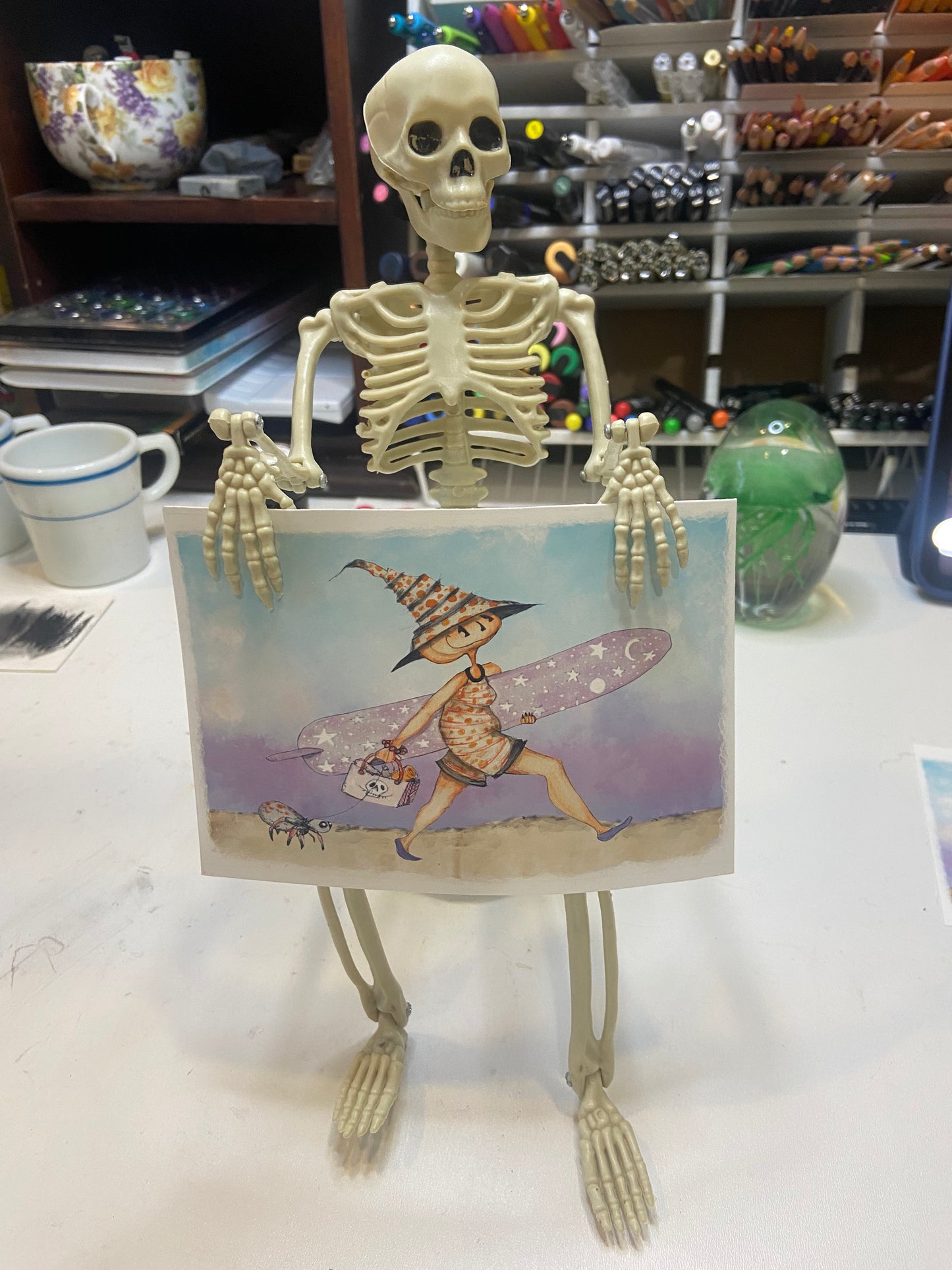 NEW!Surf Witch, Hot Ghoul Summer, Spooky Art Decor, Halloween Decor Witchy Friends, Summerween