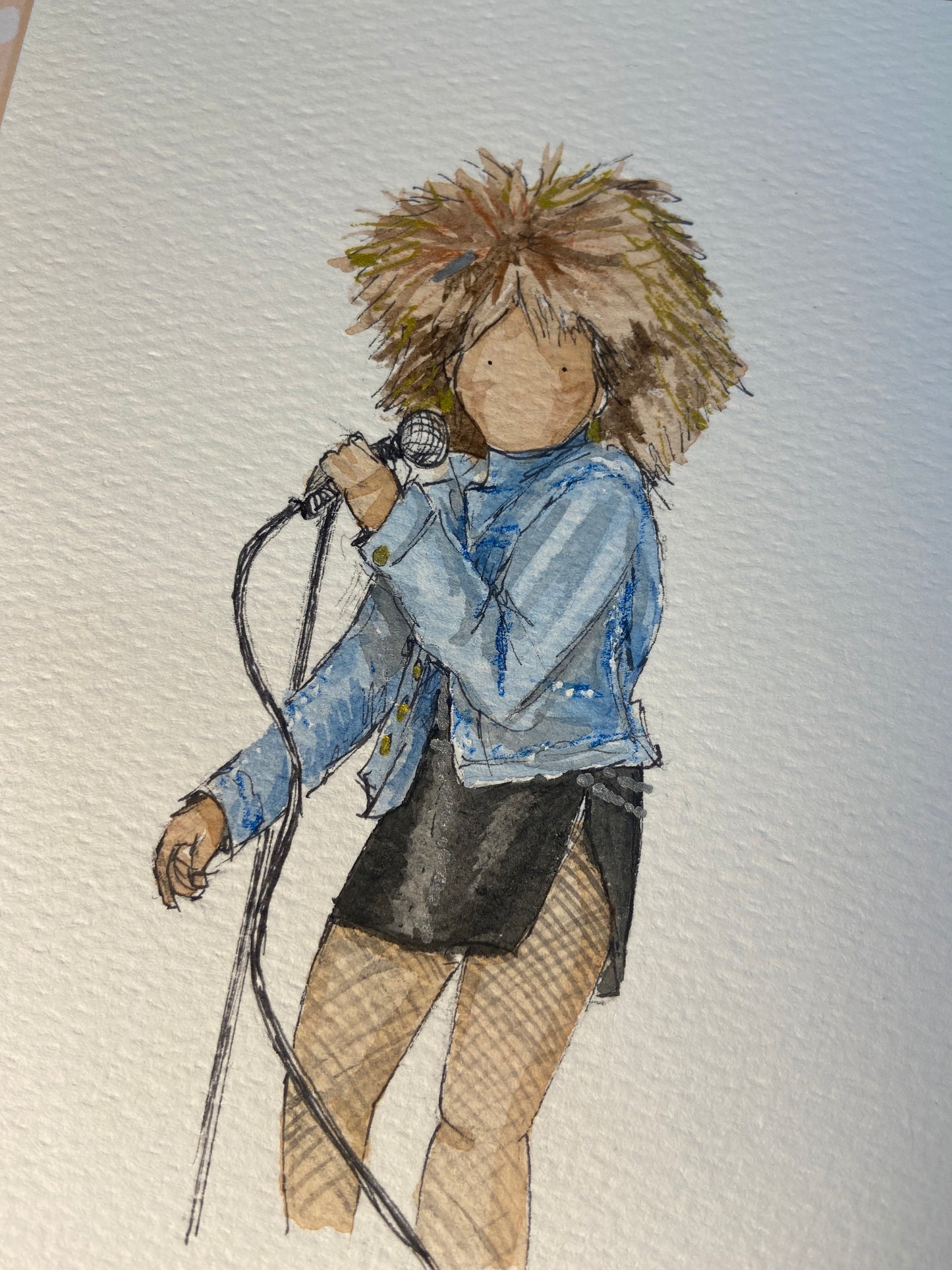 SOLD - ORIGINAL Tina Fan Art , watercolor painting Tina Turner wall art, Tina Turner Fan