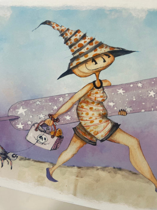 🎃 Meet Hattie: The Pumpkin-Head Witch