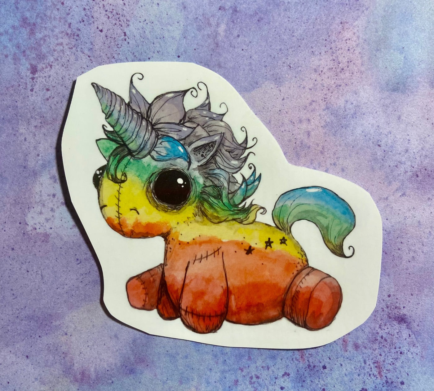 Rainbow Stuffed Unicorn Sticker Rainbow Sticker Cute Magical Unicorn Vinyl Sticker Decal Water Bottle Sticker Macbook Sticker