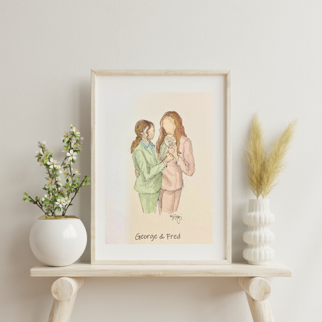 Custom Faceless Watercolor Illustration from Photo, hand painted illustration, Family Portrait, Personalized gift