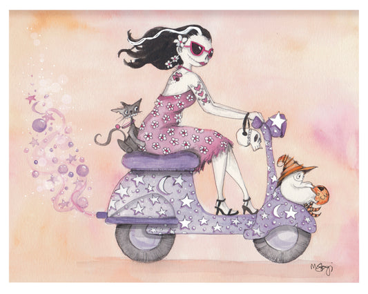 NEW! Boo Ride, Hot Ghoul Summer, Spooky Art Decor, Halloween Decor Witchy Friends, Summerween