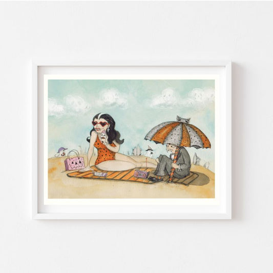 Noseferasun Print, Spooky Art Decor, Vampire Beach, Halloween Decor Witchy Friends, Summerween