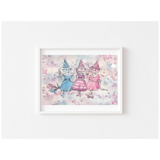 ORIGINAL Ice Cream Run Watercolor Painting Spooky Watercolor Painting, Halloween Decor, Pastel Goth , Pastel Halloween