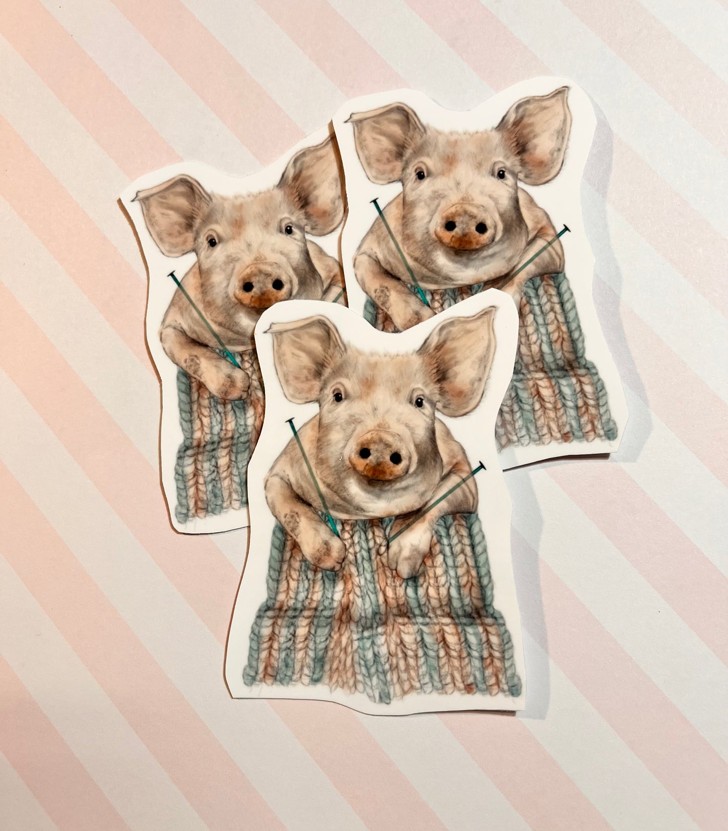 Knitting Pig Sticker