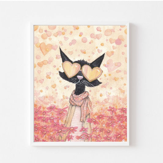 Halloween Kitty Prints Spooky Black Cat Art, Halloween Decor Spooky Fall Art