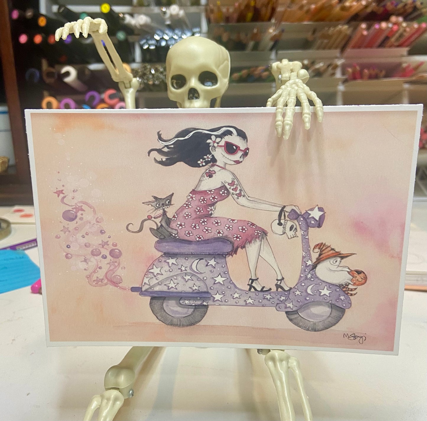 NEW! Boo Ride, Hot Ghoul Summer, Spooky Art Decor, Halloween Decor Witchy Friends, Summerween