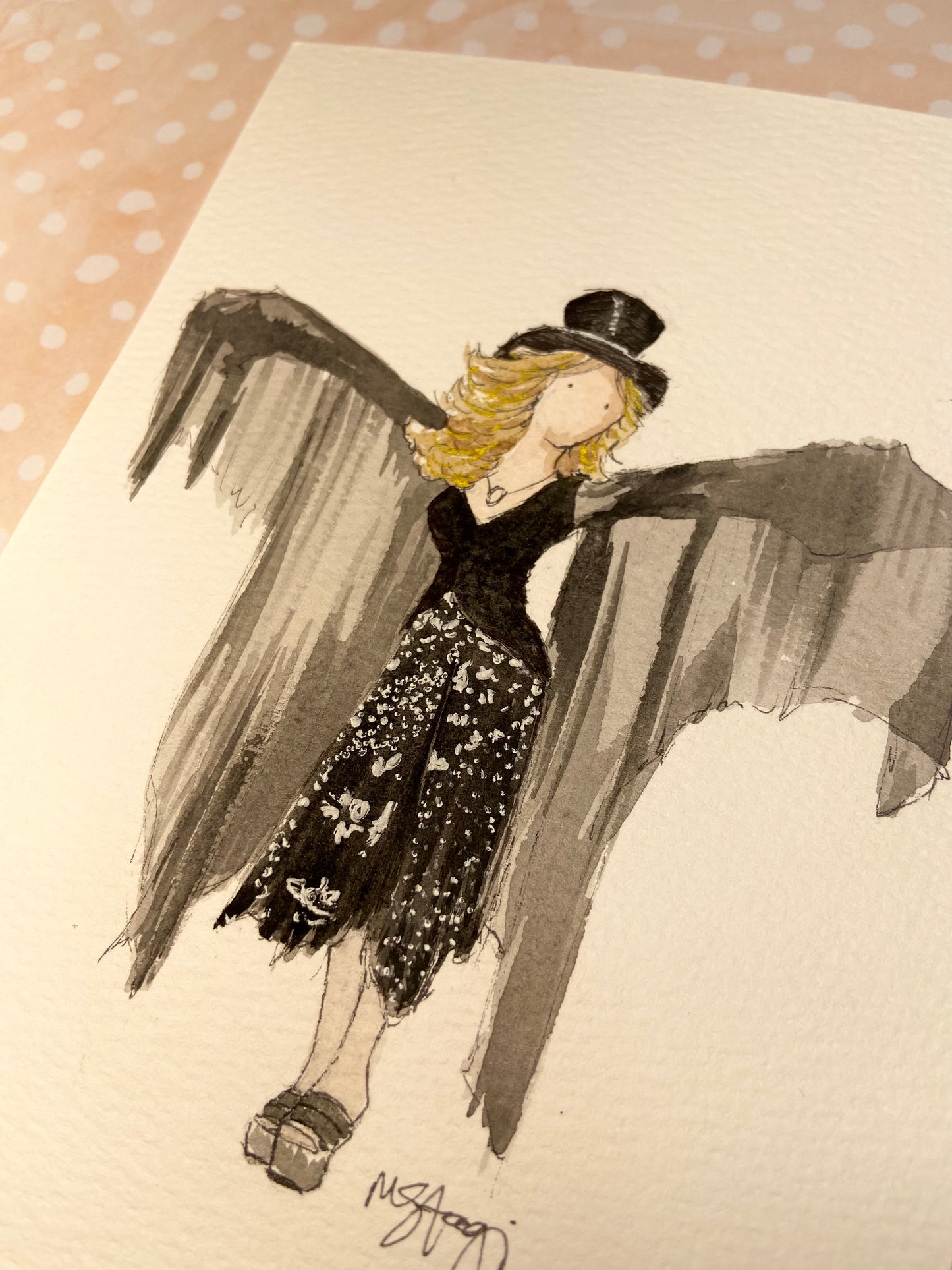 SOLD-ORIGINAL Stevie Nicks Fan Art, Stevie Nicks fan, original watercolor art, music legend