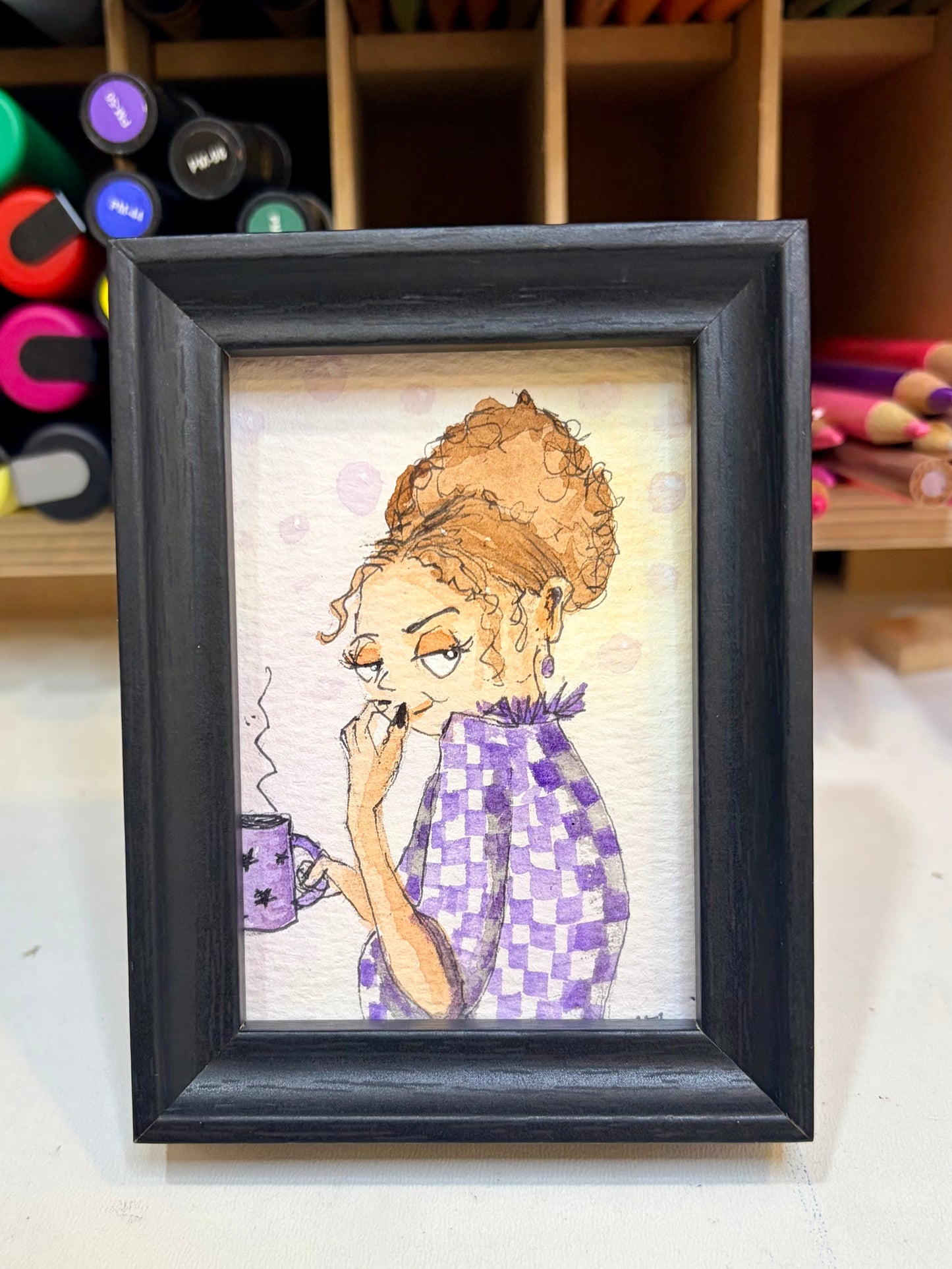Mini Colorful, Delightfully Spooky Custom Whimsical Portrait – Personalized Fairytale Illustration Art – Magical Gift for Kids, Couples, & Families, ACEO, Custom Mini Art Made to Brighten Your Holidays
