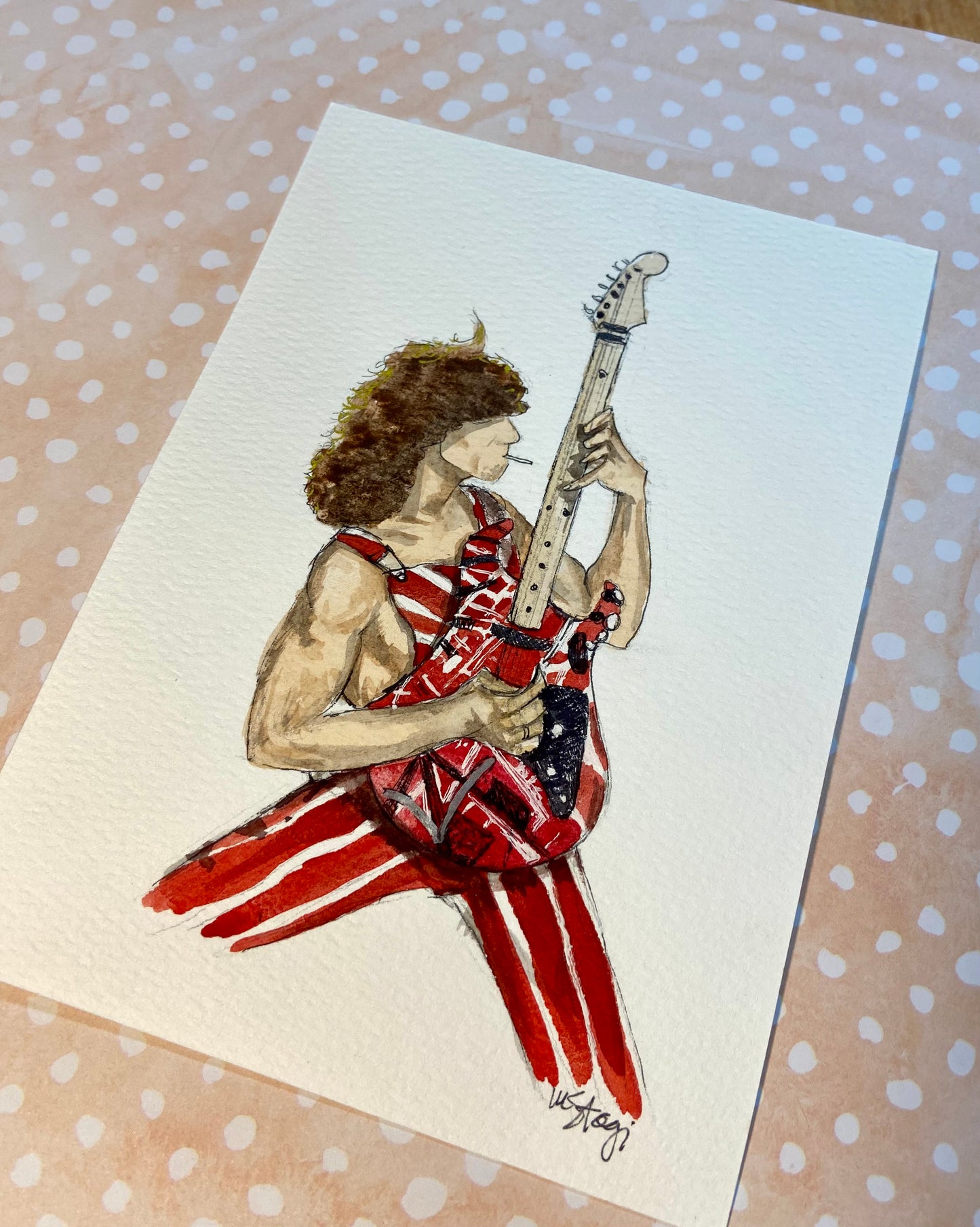 Original Van Halen Fan Art, Eddie Van Halen, music art, art for home, decor music fan, Van Halen