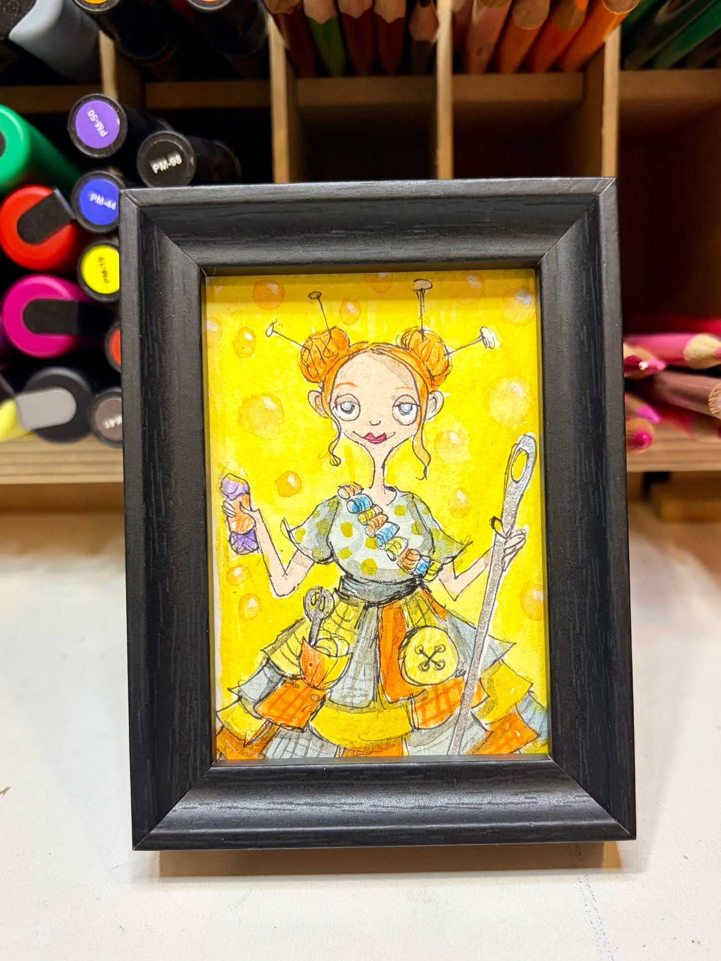 Mini Colorful, Delightfully Spooky Custom Whimsical Portrait – Personalized Fairytale Illustration Art – Magical Gift for Kids, Couples, & Families, ACEO, Custom Mini Art Made to Brighten Your Holidays
