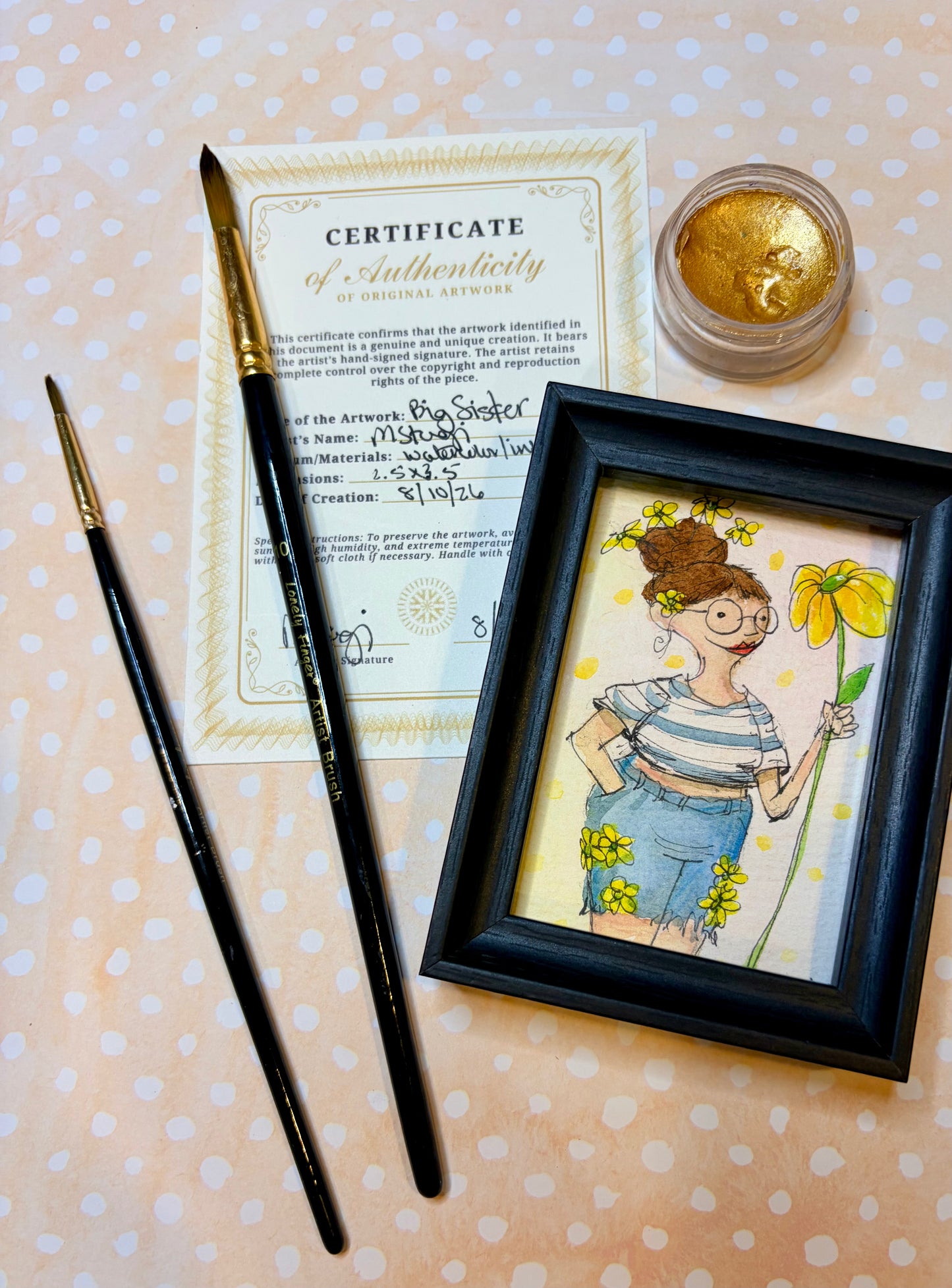 Mini Colorful, Delightfully Spooky Custom Whimsical Portrait – Personalized Fairytale Illustration Art – Magical Gift for Kids, Couples, & Families, ACEO, Custom Mini Art Made to Brighten Your Holidays