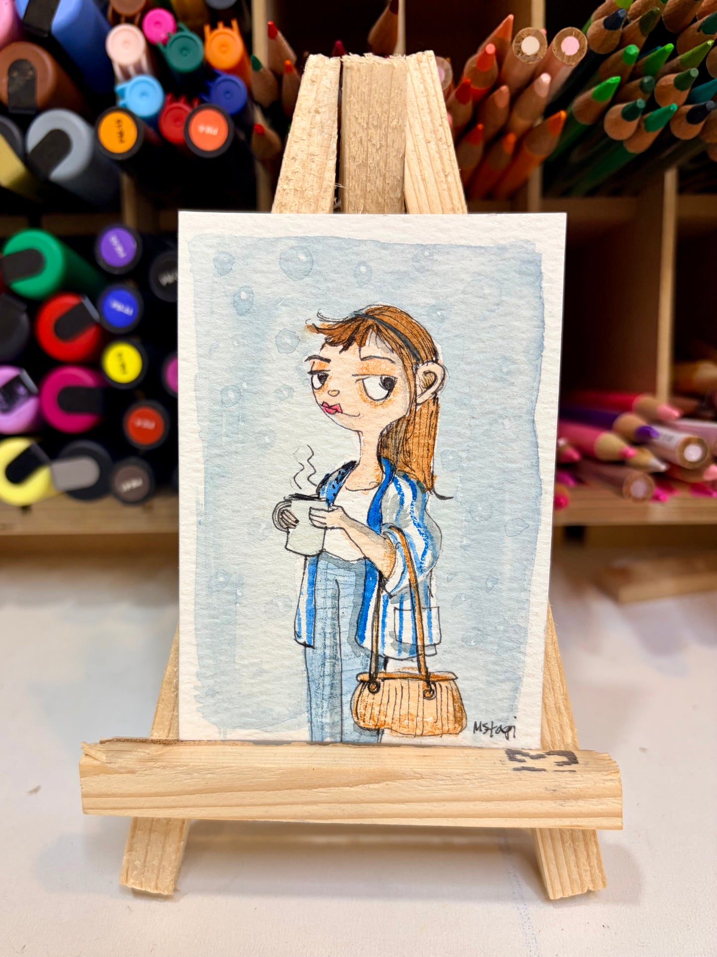 Mini Colorful, Delightfully Spooky Custom Whimsical Portrait – Personalized Fairytale Illustration Art – Magical Gift for Kids, Couples, & Families, ACEO, Custom Mini Art Made to Brighten Your Holidays