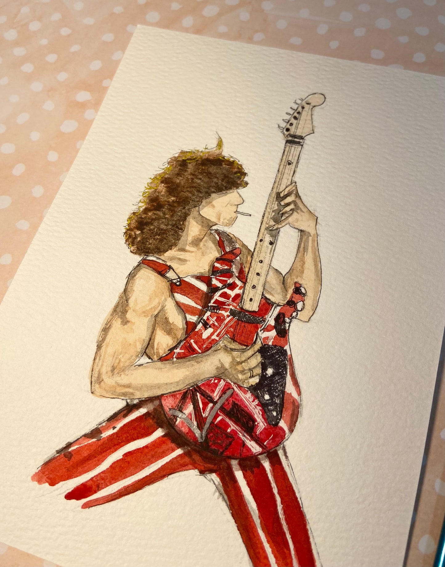 Original Van Halen Fan Art, Eddie Van Halen, music art, art for home, decor music fan, Van Halen