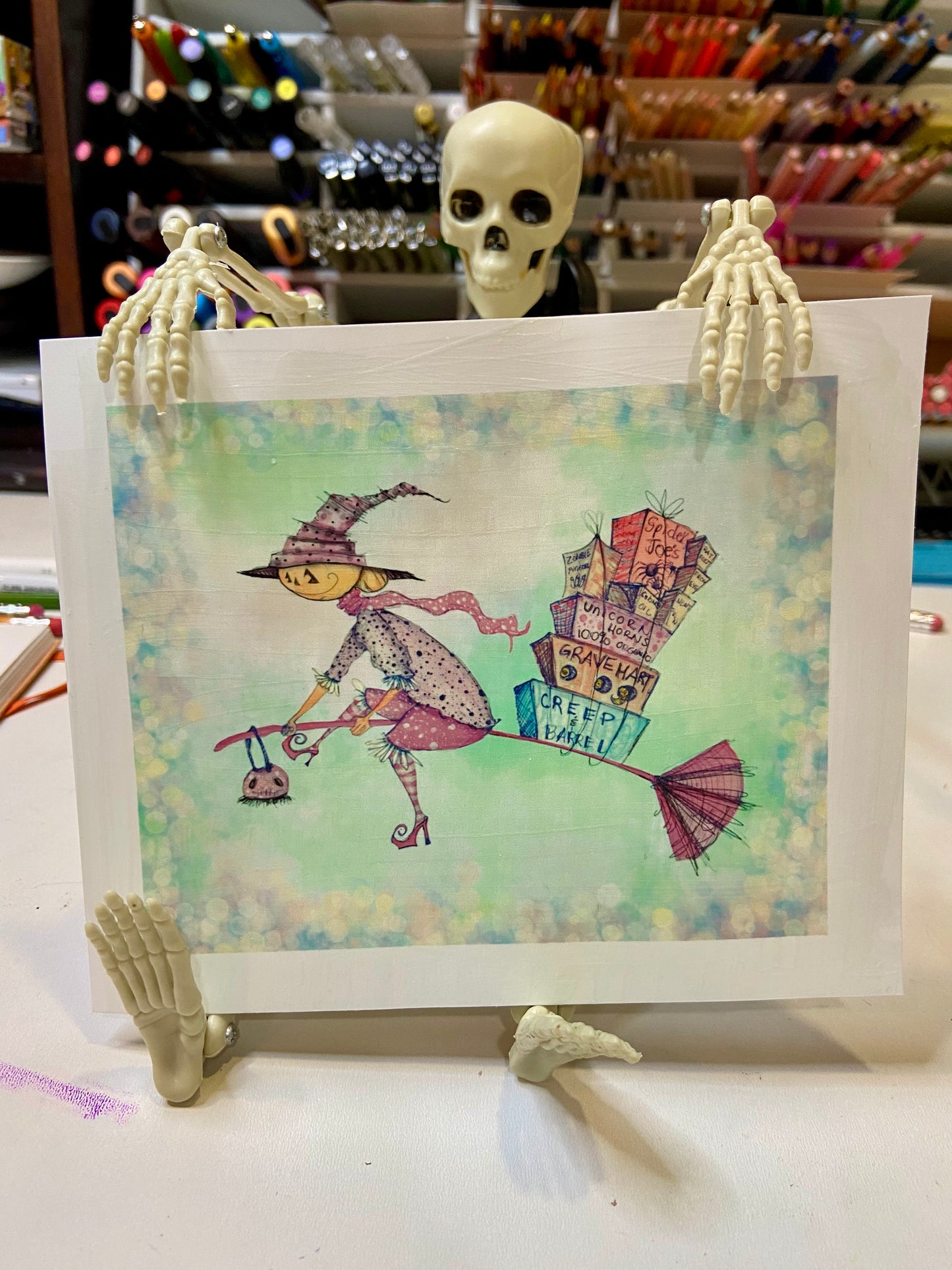 NEW! Hattie’s Shopping Trip Print, Spooky Art Decor, Witchy Halloween Decor Witchy Friends, pumpkin art