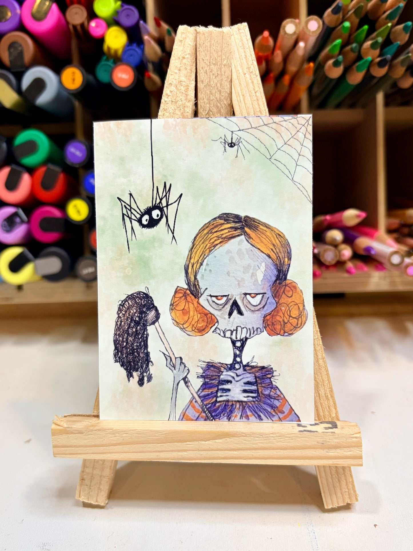 ACEO Limited Edition Print Watercolor Halloween Chloroxia 2.5 x 3.5