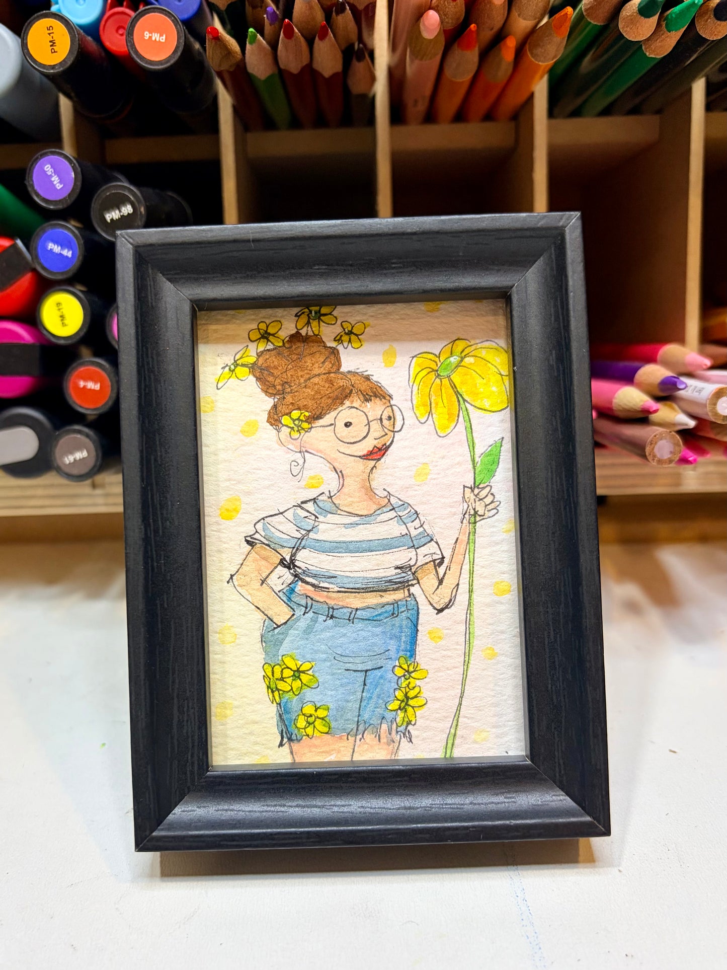 Mini Colorful, Delightfully Spooky Custom Whimsical Portrait – Personalized Fairytale Illustration Art – Magical Gift for Kids, Couples, & Families, ACEO, Custom Mini Art Made to Brighten Your Holidays