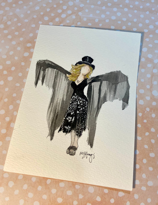 SOLD-ORIGINAL Stevie Nicks Fan Art, Stevie Nicks fan, original watercolor art, music legend