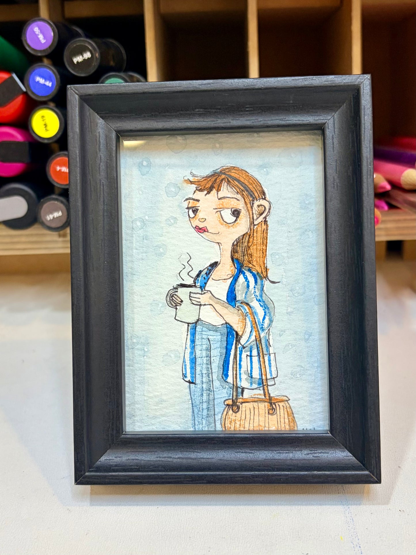 Mini Colorful, Delightfully Spooky Custom Whimsical Portrait – Personalized Fairytale Illustration Art – Magical Gift for Kids, Couples, & Families, ACEO, Custom Mini Art Made to Brighten Your Holidays