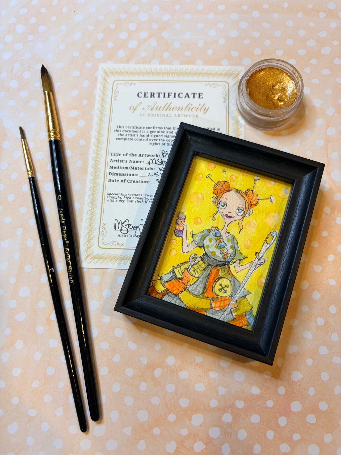 Mini Colorful, Delightfully Spooky Custom Whimsical Portrait – Personalized Fairytale Illustration Art – Magical Gift for Kids, Couples, & Families, ACEO, Custom Mini Art Made to Brighten Your Holidays
