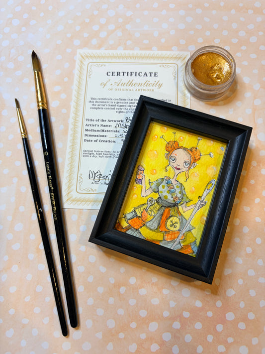 Mini Colorful, Delightfully Spooky Custom Whimsical Portrait – Personalized Fairytale Illustration Art – Magical Gift for Kids, Couples, & Families, ACEO, Custom Mini Art Made to Brighten Your Holidays
