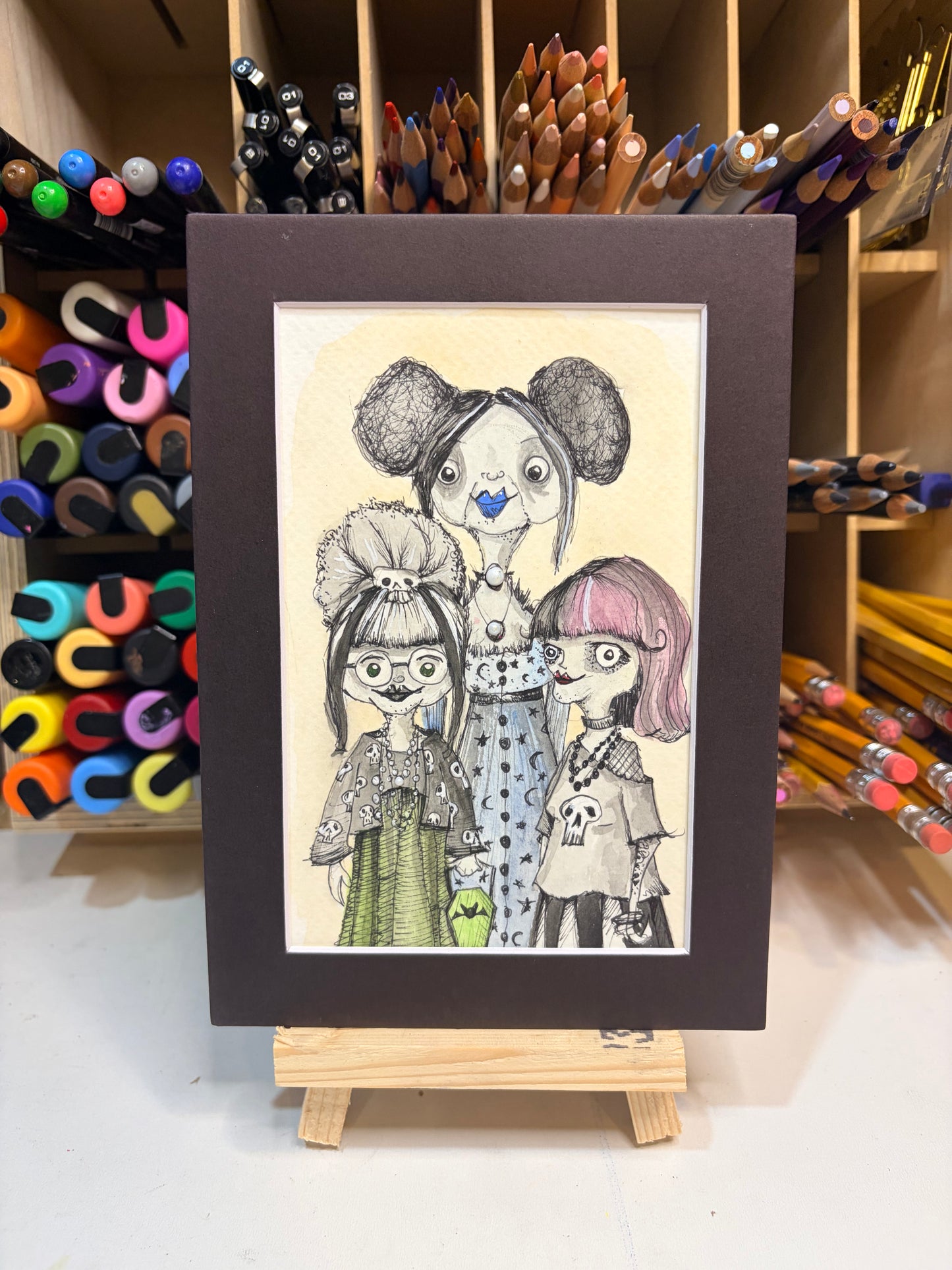 The Old Goths, Original Watercolor Art,  fantasy art, Halloween Art, pop culture