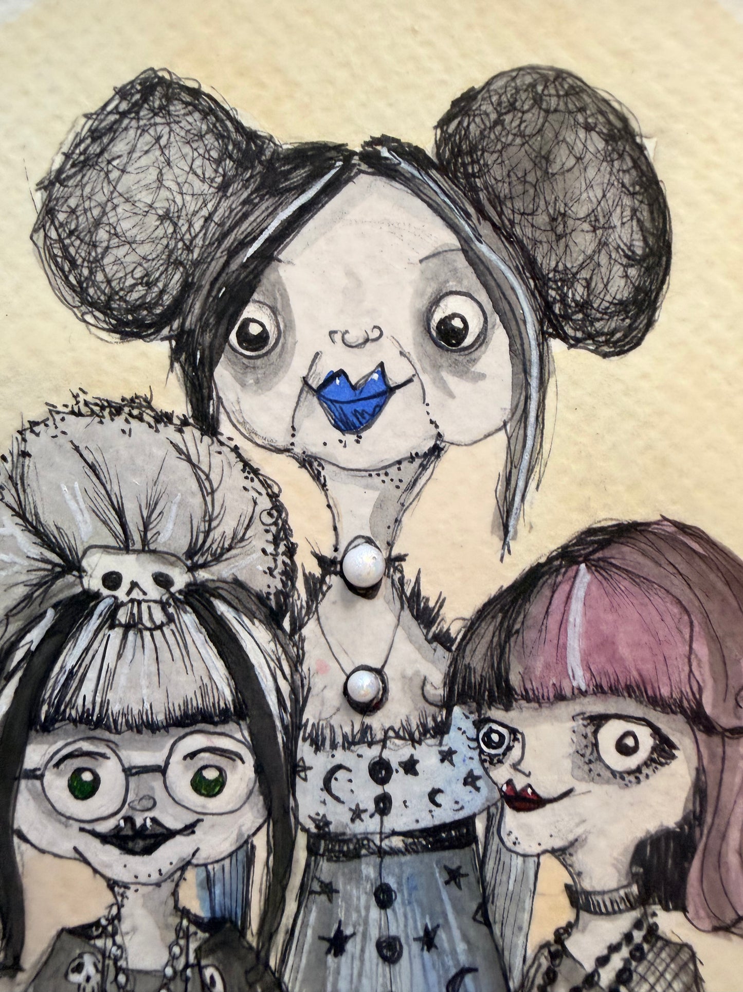 The Old Goths, Original Watercolor Art,  fantasy art, Halloween Art, pop culture