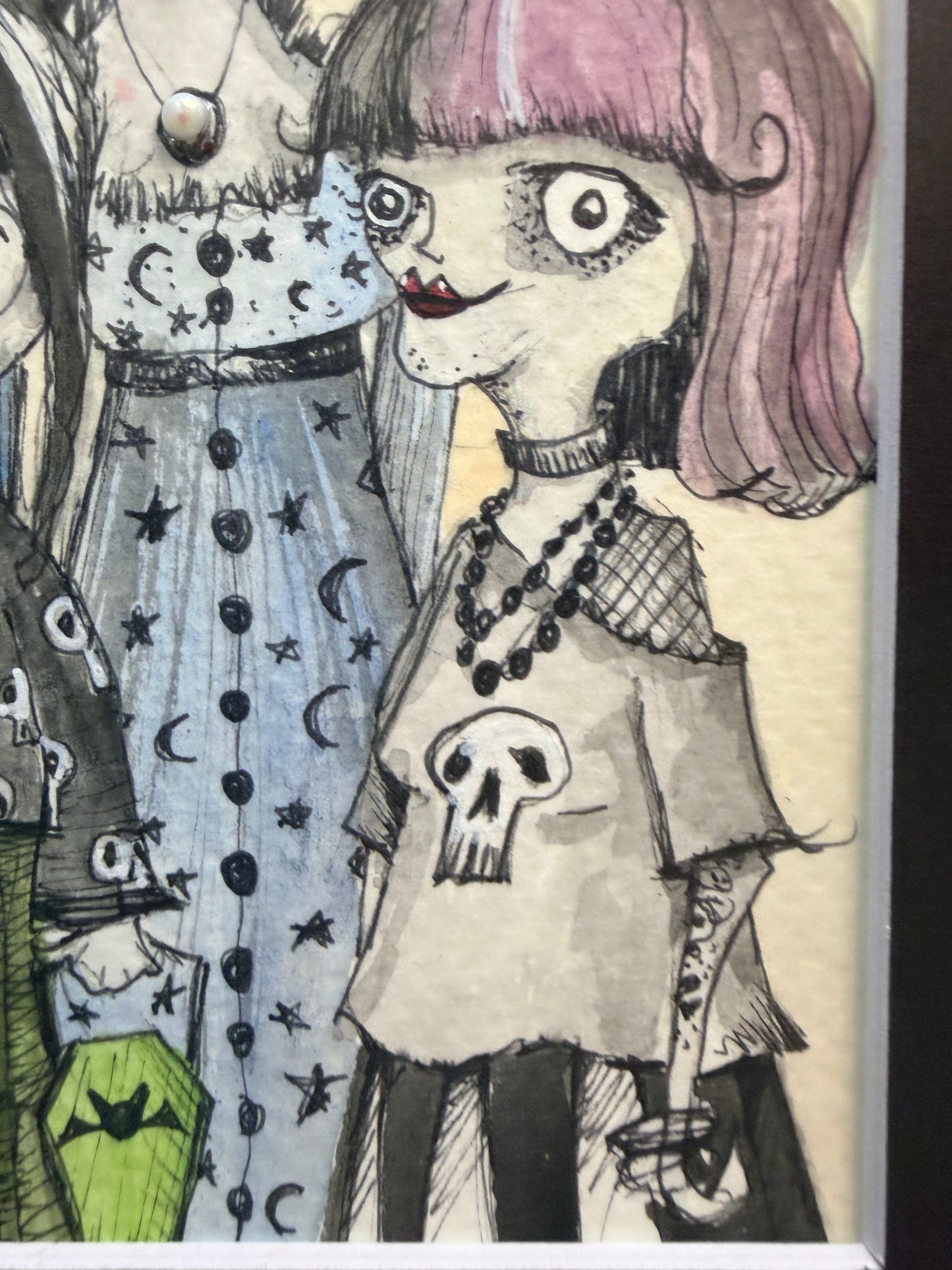 The Old Goths, Original Watercolor Art,  fantasy art, Halloween Art, pop culture