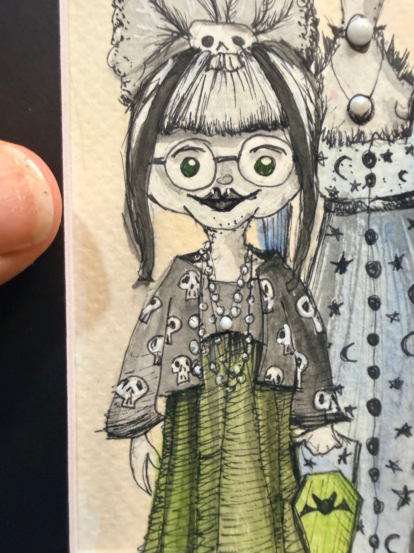 The Old Goths, Original Watercolor Art,  fantasy art, Halloween Art, pop culture