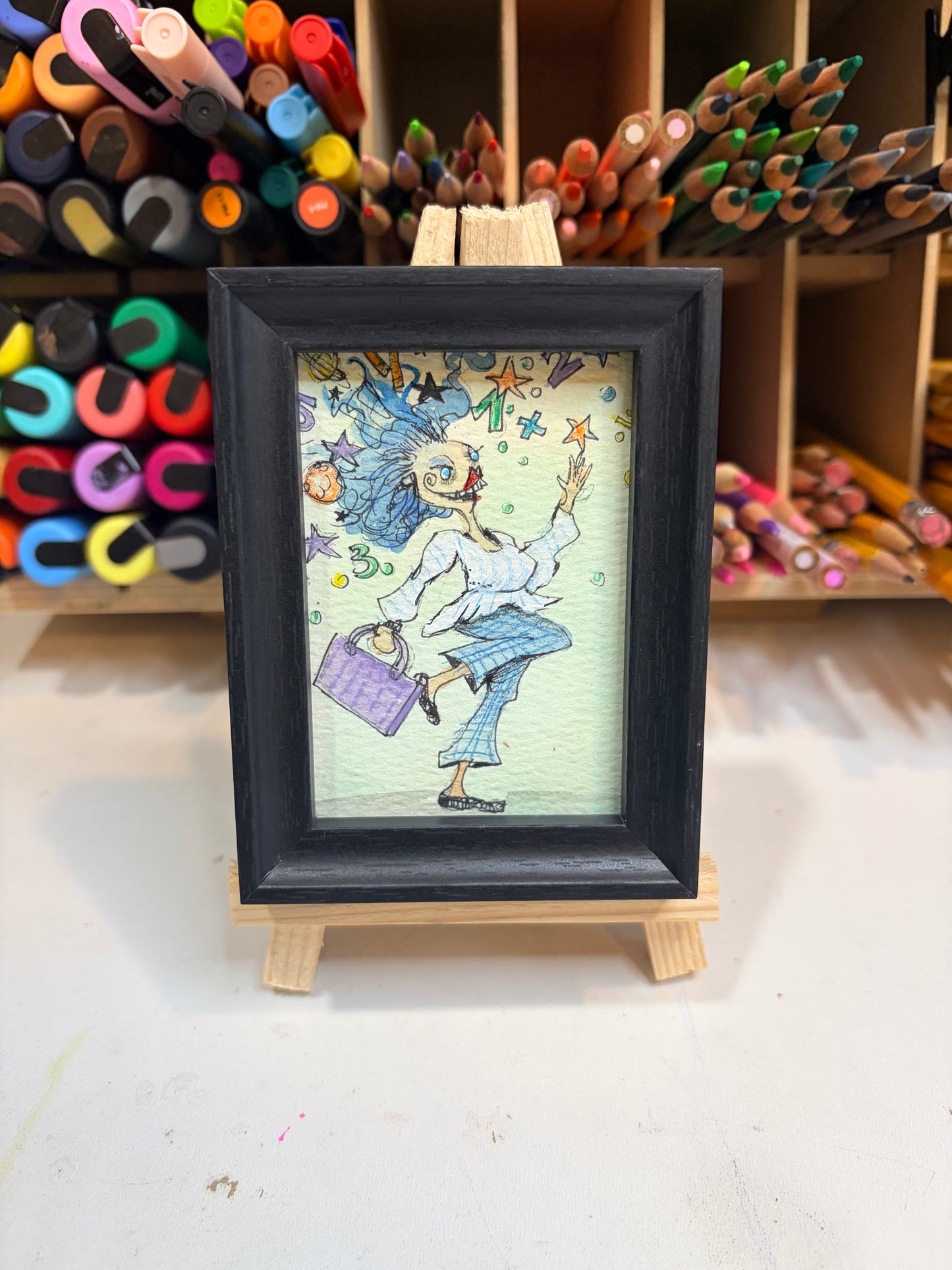 Mini Colorful, Delightfully Spooky Custom Whimsical Portrait – Personalized Fairytale Illustration Art – Magical Gift for Kids, Couples, & Families, ACEO, Custom Mini Art Made to Brighten Your Holidays