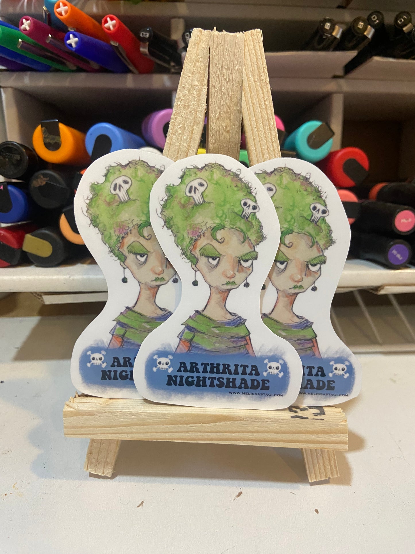 Menopauwse Mayhem Sticker, Arthrita Nightshade, Sticker Journal,Sticker Laptop Sticker, woman Sticker