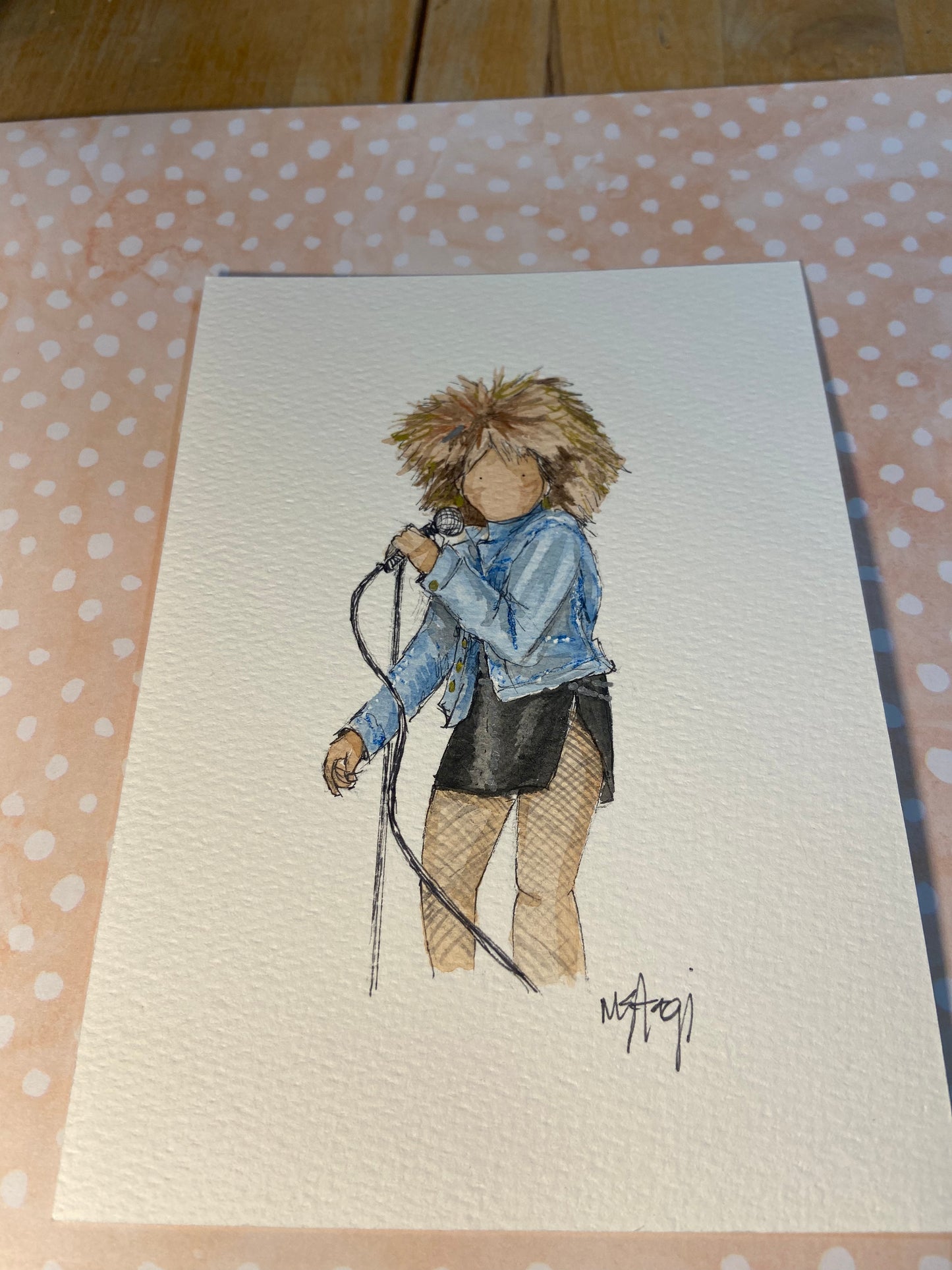 SOLD - ORIGINAL Tina Fan Art , watercolor painting Tina Turner wall art, Tina Turner Fan