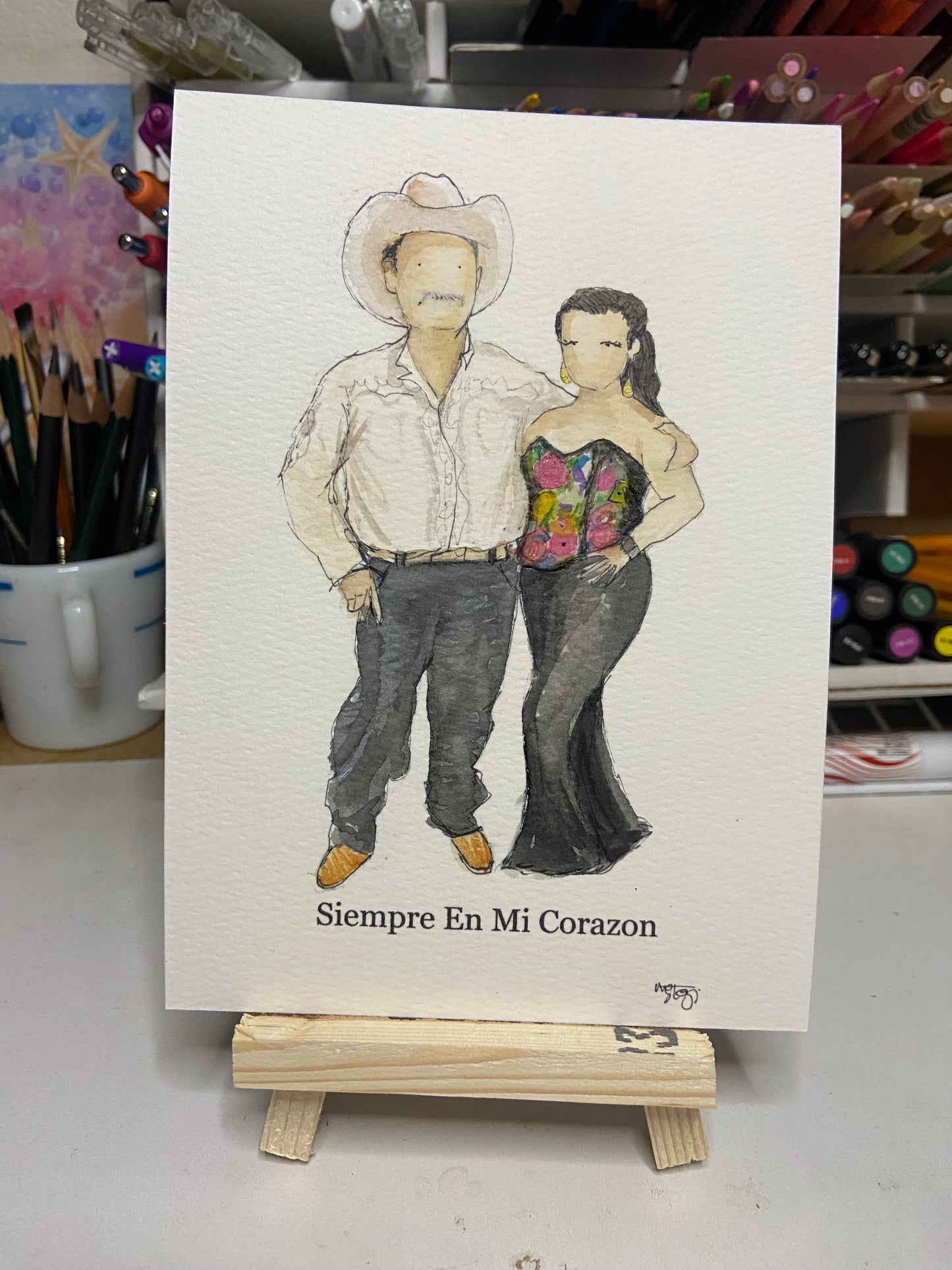 Custom Faceless Watercolor Illustration from Photo, hand painted illustration, Family Portrait, Personalized gift